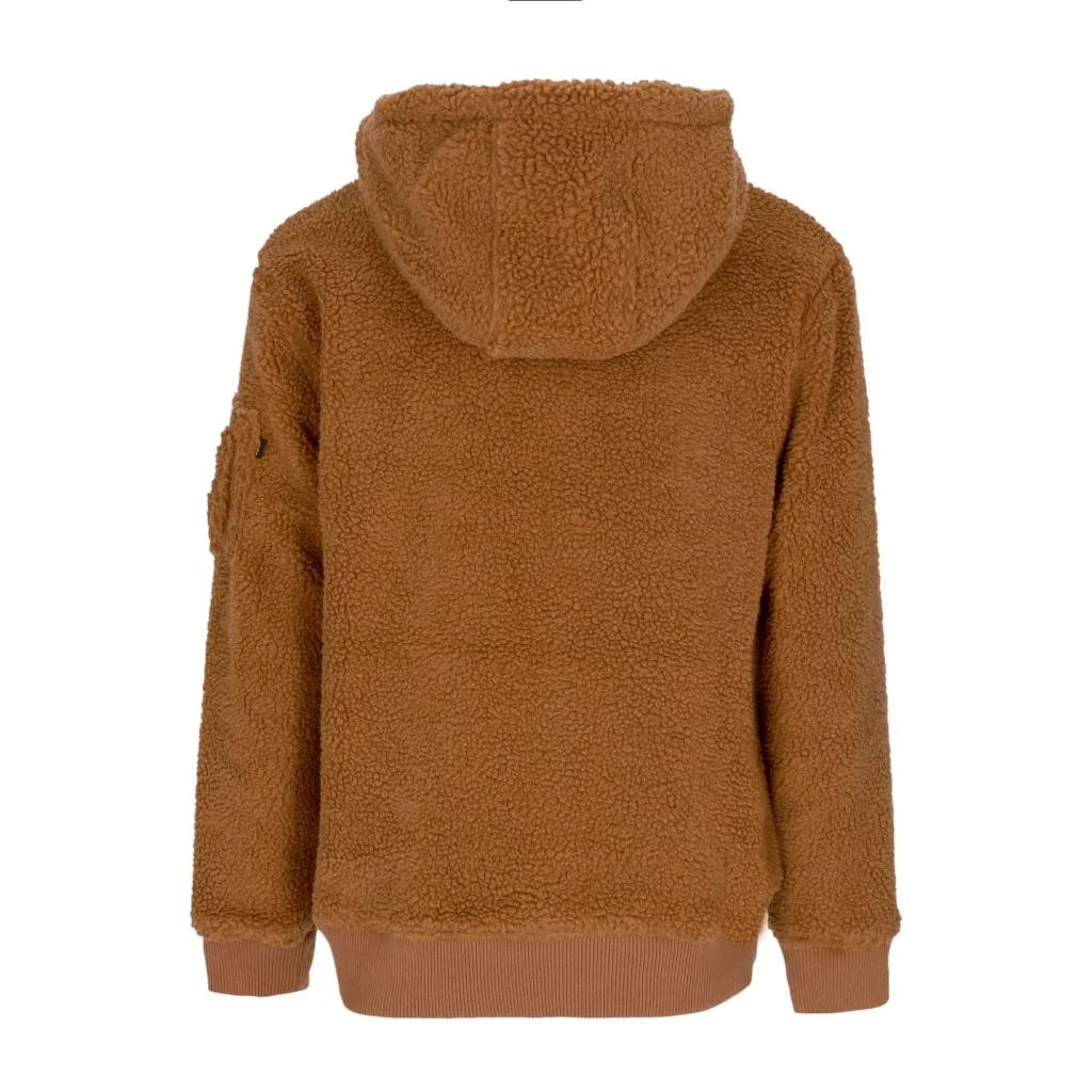 felpa cappuccio uomo teddy hoodie CAMEL